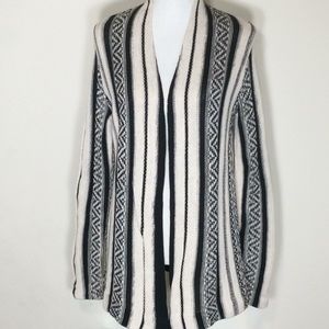 CHAPS Black & Cream Open Front Cardigan
